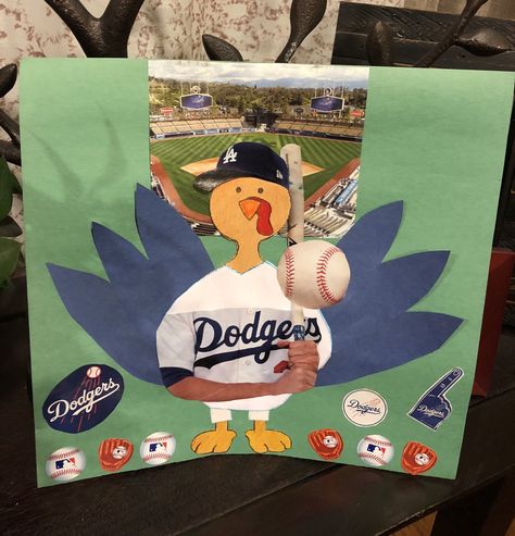 Dodgers Turkey in disguise Baseball Turkey In Disguise Project, Turkey Disguise Project Baseball Player, Disguise A Turkey Baseball Player, Turkey In Disguise Ideas, Hidden Turkey, Turkey Kindergarten, Disguise Turkey, Turkey In Disguise, Disguise A Turkey