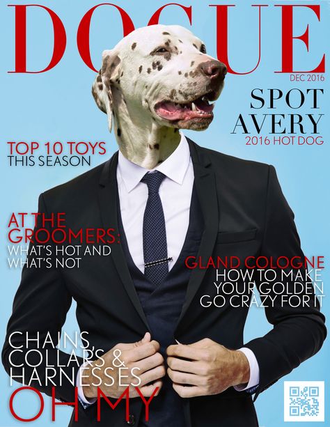 Photoshoot Vogue, Pet Magazine, Hot Dog Toppings, Dog Magazine, Dog Photoshoot, Dog Fashion, Pet Businesses, Magazine Layout Design, Vogue Covers