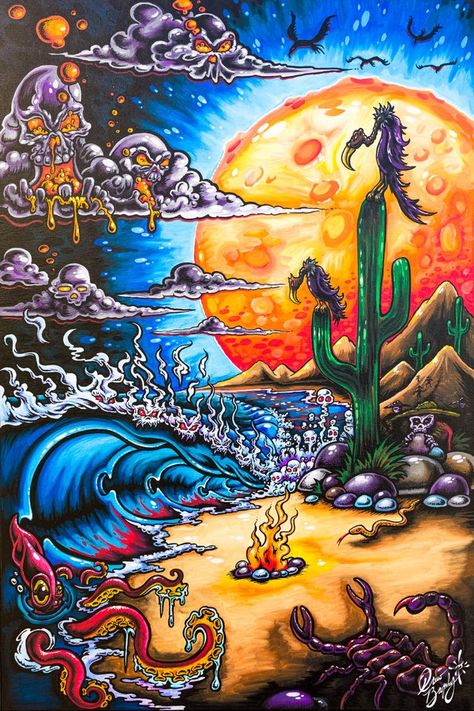 Surfboard Drawing, Drew Brophy, Trippy Photos, Wolf Headdress, Art Adventure Time, Dmt Art, فن النسيج, Surfboard Painting, Art Vampire