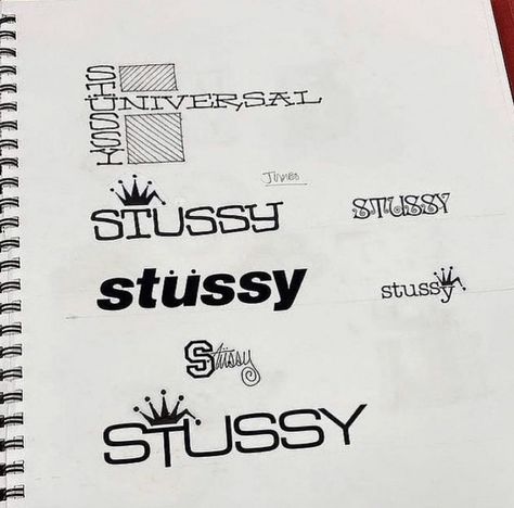 Outlander Magazine on Twitter: "Shawn Stüssy’s Sketchbook (1994) https://t.co/rGtt7c7nZa" / Twitter Stussy S, Shawn Stussy, Logo Design Samples, Stussy Logo, Longboard Design, 달력 디자인, A Level Art Sketchbook, Luxury Branding Design, Shirt Design Inspiration