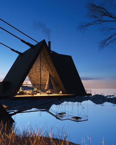 Suspended House Architecture, Camping Architecture, Suspended House, Usa Architecture, House In California, Mendocino California, A Frame Cabins, Tiny House Nation, Cliff House