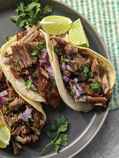 Instant Pot Carnitas 9 Mexican Pulled Pork Tacos, Mexican Slow Cooker, Pork Carnitas Tacos, Isabel Eats, Slow Cooker Carnitas, Pork Carnitas Slow Cooker, Pulled Pork Tacos, Carnitas Recipe, Recipetin Eats