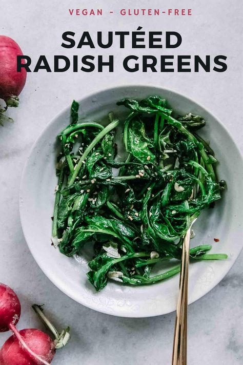 Radish Leaves Recipe, How To Cook Radishes, Mars Settlement, Radish Leaves, Greens Recipes, Radish Greens, Radish Recipes, Recovery Food, Pasta Side Dishes