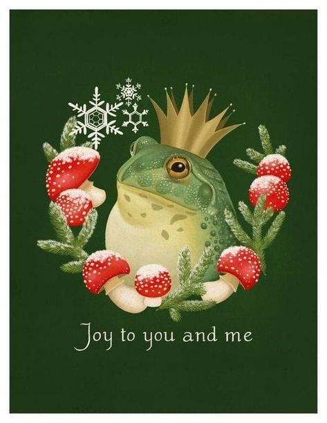 Frog Prince Illustration, Prince Illustration, Illustrated Holiday Cards, Me Illustration, Art Frog, Frog Illustration, Frog Pictures, Christmas Card Set, Frog Prince