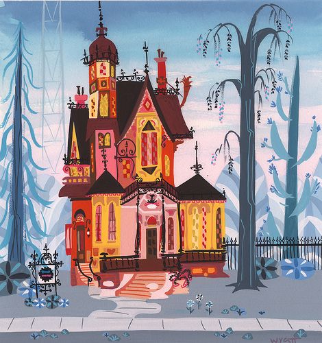 Foster's Home for Imaginary Friends Cartoon Network Development Design in gouache by Carol Wyatt All Rights Cartoon Network Home For Imaginary Friends, Foster Home For Imaginary Friends, Imaginary Friends, Bg Design, Mid Century Illustration, Friend Cartoon, House Illustration, Cartoon Background, Foster Home