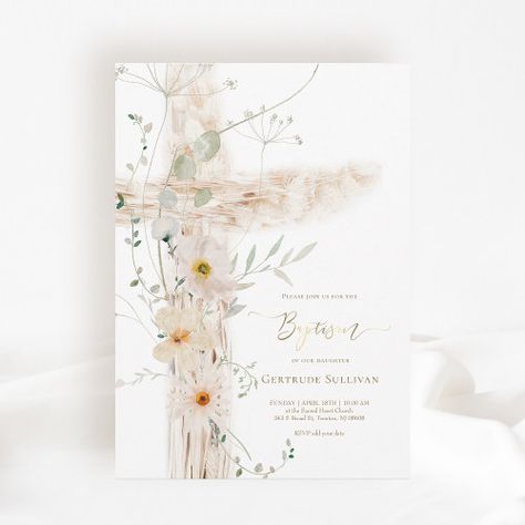 $2.87 | watercolor meadow flowers Holy Cross Baptism #watercolor, greenery, baptism, catholic, floral flowers meadow wildflowers, watercolor delicate, holy cross christian Watercolor Meadow, Wildflowers Watercolor, Flowers Meadow, Baptism Invitations Girl, Christening Decorations, Religious Photography, Christening Ideas, Religious Crafts, Cross Christian