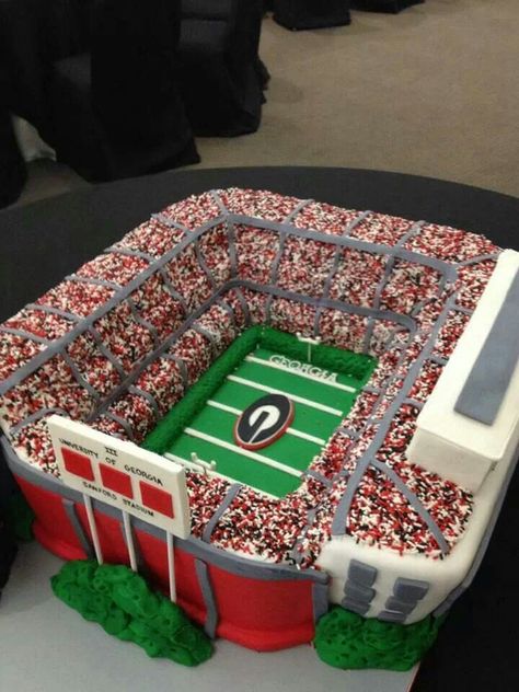 Football stadium cake Football Stadium Cake Ideas, Soccer Stadium Cake, Football Birthday Cake Ideas, Birthday Football Cake, Football Stadium Cake, Football Field Cake, Stadium Cake, Rugby Party, Football Cakes