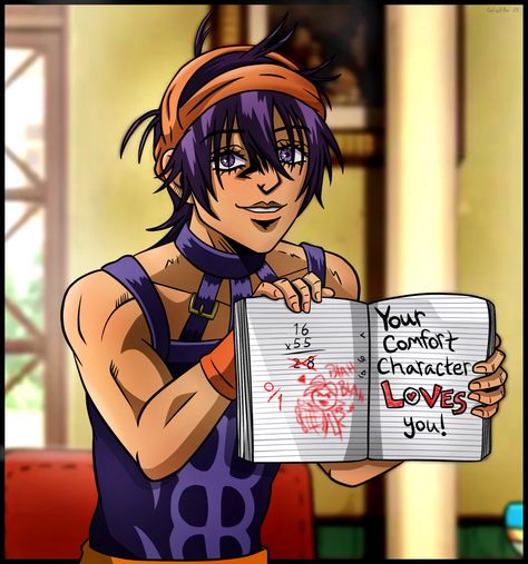 The Narancia meme but it’s a screenshot edit and wholesome. ❤️ Narancia And Trish Matching Icons, Narancia Ghirga Fanart, Fictional Boyfriend, Narancia Ghirga, Jojo Reference, Jojo Memes, Comfort Characters, Jojo Bizzare Adventure, Nara