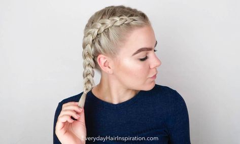 how to dutch braid step by step Dutch Braid Step By Step, Dutch Braids Short Hair, Dutch Braid Your Own Hair, Braid Step By Step, Braid Your Own Hair, Braids Step By Step, Everyday Hair, Step By Step Hairstyles, Heatless Hairstyles