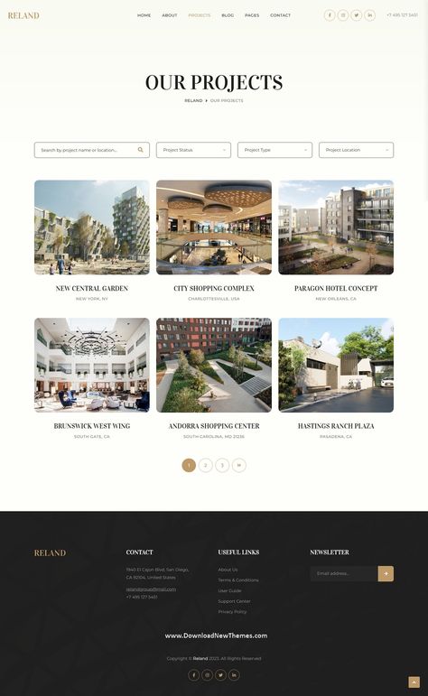 Reland - Real Estate Group WordPress Theme + RTL Contractor Website Design, Real Estate Website Design Inspiration, Property Website Design, Home Builder Website, Architecture Website Design, Realtor Website, Real Estate Commercial, Real Estate Landing Pages, Website Interface