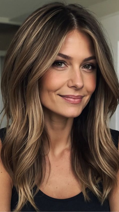 Stylish Mom Haircuts: 15 Trendy Ideas for Every Hair Type - pulsepathlife.com Long Bob Haircuts For Wavy Hair, Medium Long Hair With Layers Straight, Side Part Layers Straight Hair, Haircut For Long Face Women, Medium Length Haircut For Round Faces Long Layered, Thick Hair Bob With Bangs, Low Maintenance Layers, Long Thick Hairstyles, Long Mom Haircut