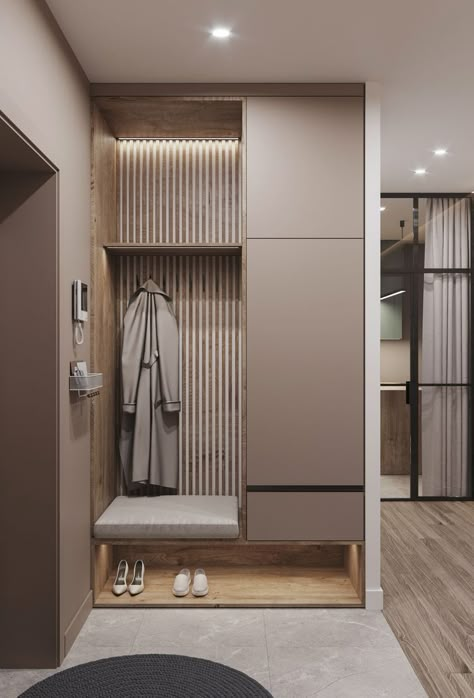 Hall Wardrobe, Vstupná Hala, Modern Hall, Entrance Furniture, Corridor Design, Hall Furniture, Affordable Interior Design, Home Hall Design, Wardrobe Interior Design