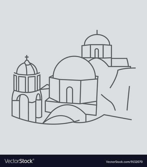 Greece Drawing, World Landmarks, Greece Painting, Line Vector, Doodle Icon, Glyph Icon, Skyline Art, Watercolor Paintings Tutorials, Clipart Black And White