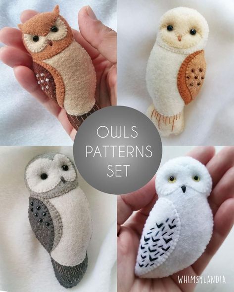 Pdf Pattern Of Mini Brown Horned Owl Felt Brooch Ornament Soft Handmade Gifts For Friends, Owl Brooch, Felt Owls, Felt Crafts Patterns, Baby Mobiles, Felt Owl, Owl Gifts, Owl Patterns, Felt Birds