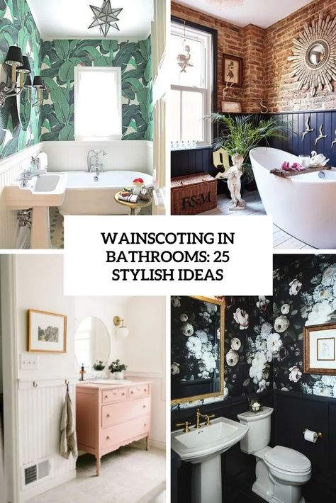 wainscoting in bathrooms 25 stylish ideas cover Small Bathroom Wainscoting Ideas Modern, Wainscoting Styles Bathroom, Modern Wainscoting Bathroom, Painted Wainscoting Bathroom, Bathrooms With Wainscoting, Wainscotting In Bathroom, Black Wainscoting Bathroom, Small Bathroom Wainscoting Ideas, Wainscoting In Bathroom