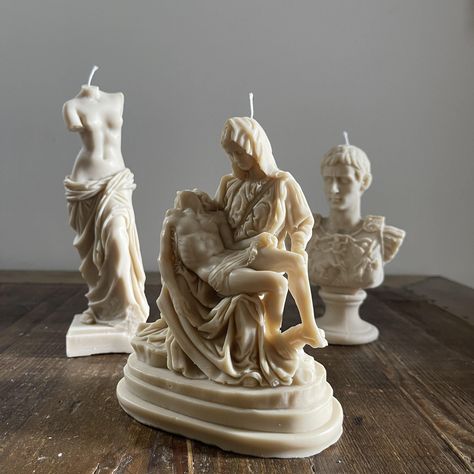 Pieta Candle Random Room Decor, Decorating With Candles, Classical Sculptures, Make Wish, Famous Sculpture, Candle Unique, Candle Sculpture, Sculpture Candle, Famous Sculptures