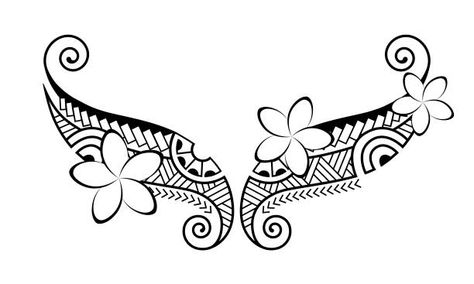 Polynesian Flower Tattoo, Maori Tattoo Meanings, Samoan Designs, Hawaiian Flower Tattoos, Polynesian Tattoos Women, Side Wrist Tattoos, Island Tattoo, Line Art Flowers, Polynesian Tattoo Designs