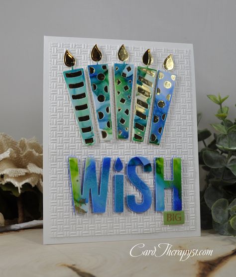 Handmade Masculine Birthday Card, #My Favorite Things Wish, #Elizabeth Crafts Birthday Candles, #Simon Say Stamp Jumbo Stripes Birthday Cards With Candles Handmade, Cards With Candles, Crafts Birthday, Birthday Candle Card, Candles Birthday, Fun Cards, Candle Cards, Masculine Birthday Cards, Yupo Paper