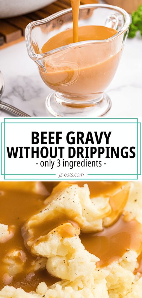 Gravy Recipe Without Drippings - JZ Eats Beef Gravy Without Drippings, Sweet Gravy Recipe, Gravy Recipe Without Drippings, Gravy Without Drippings, Beef Gravy Recipe, Oven Baked Chicken Tenders, Easy Gravy Recipe, Bacon Gravy, Thanksgiving Gravy