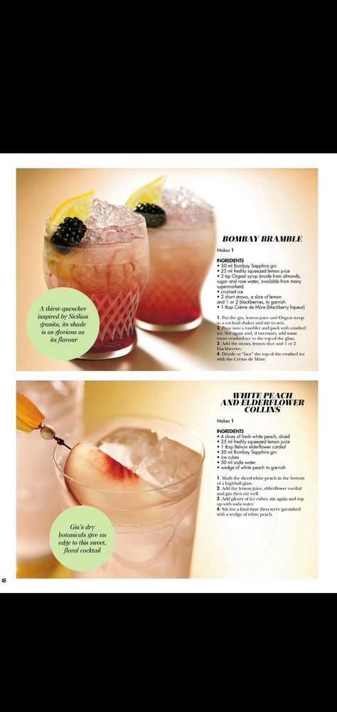 Bombay Bramble Gin Recipes, Elderflower Collins, Bombay Sapphire Gin, Gin Recipes, Mixed Drinks Recipes, Crushed Ice, Bramble, How To Squeeze Lemons, Rose Water