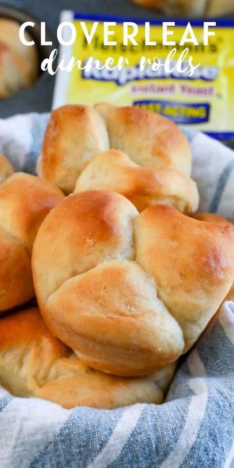 Cloverleaf Dinner Rolls, Cloverleaf Rolls Recipe, Best Homemade Dinner Rolls, Dinner Ides, Easy Homemade Rolls, Cloverleaf Rolls, Yeast Roll, Yeast Rolls Recipe, Biscuits Recipes