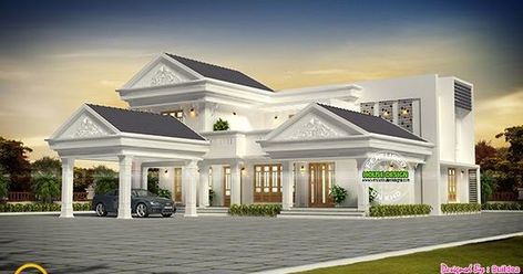 3000 square feet, 4 bedroom modern house design provided by by Buildea, Kollam, Kerala 3000 Sq Ft House Plans, Kerala Home Design, Indian House Design, Kerala Home, Modern House Floor Plans, European House Plans, Modern Contemporary Homes, Kerala House Design, Simple House Design