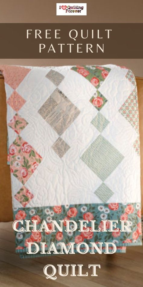 Missouri Star Quilt Company Tutorials Chandelier, Diamond Pattern Quilts, Cascading Diamonds Quilt Pattern, Free Pattern For Chandelier Quilt, Diamond Chain Quilt Pattern, Chandler Quilt Pattern Free, Free Chandelier Quilt Pattern, Chandler Quilt Pattern, Free Quilt Patterns Printables Missouri Star Quilt