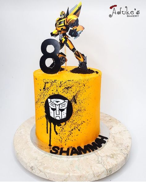 Bumblebee Transformers Cake, Bumble Bee Transformer Cake, 3 Layers Cake, Transformers Birthday Cake, Bumble Bee Cake, Layers Cake, Transformers Cake, Transformers Birthday Parties, Lego Birthday Cake