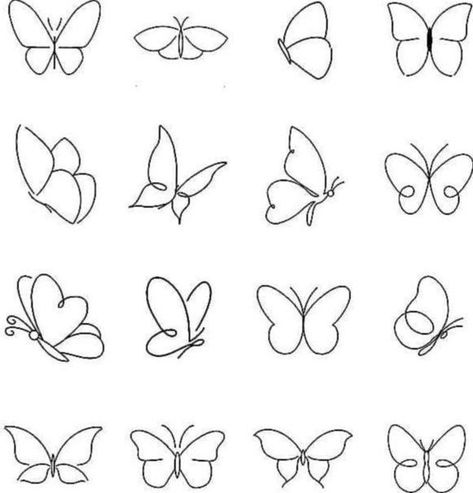 How To Draw A Cute Butterfly, Easy Sketches Butterfly, Easy Cute Butterfly Drawings, How To Draw Small Butterflies, Easy Small Butterfly Drawing, Butterfly Tattoo Easy To Draw, How To Draw Simple Butterfly, Small Flower Doodles Simple, Butterfly On Flower Drawing Easy