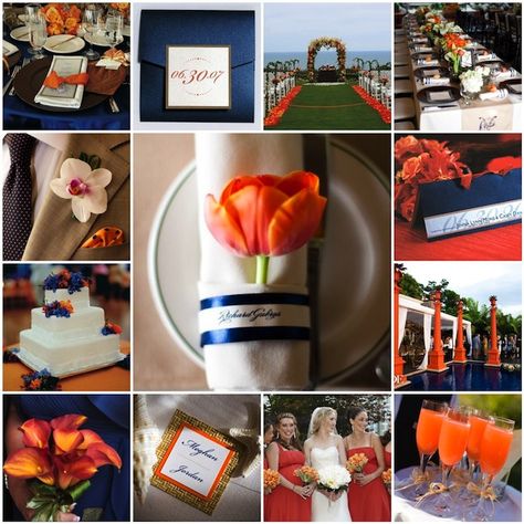 Orange And Royal Blue Wedding, Blue Orange Weddings, Navy Inspiration, Beach Color Palettes, Blue Beach Wedding, Palette Blue, Royal Blue Wedding, Spring Wedding Colors, Wedding Colors Blue