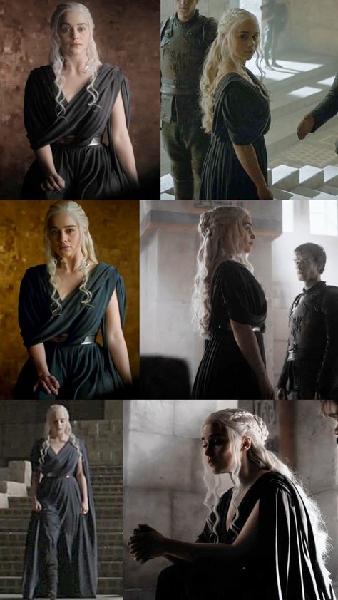 Daenerys Targaryen Black Dress, Danarys Targaryen Outfits, Game Of Thrones Daenerys Outfits, Essos Dress, Danerys Targarian Outfit, Deneryes Targeryan Outfit, Dresses Game Of Thrones, House Of The Dragon Dresses, Daenerys Outfits