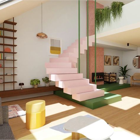 Progression Interior Design, 60s Interior, Interior Stairs, January 19, Staircase Design, Dream House Decor, Home Room Design, Dream Home Design, 인테리어 디자인