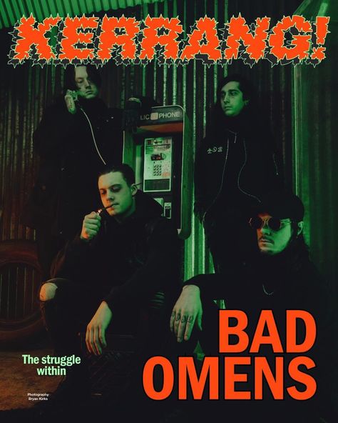 Bad Omens Poster, Band Poster Prints, Bad Omens Band, Kerrang Magazine, Nick Folio, Bad Omens Noah Sebastian, Bad Omens Noah, Rock Poster Art, Noah Sebastian