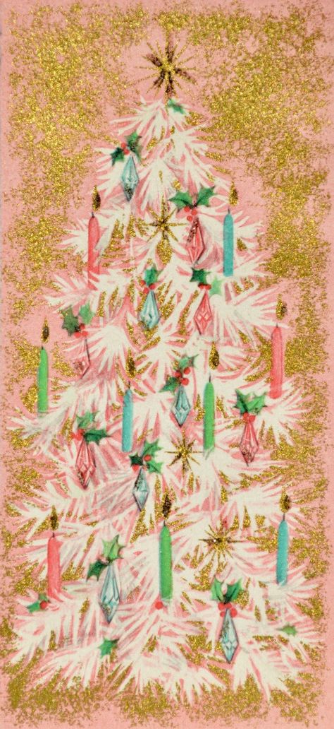 Mid Century Mod Christmas Decor, Pink Retro Christmas Tree, Pink Vintage Christmas Wallpaper, Pink Retro Christmas Aesthetic, Midcentury Christmas Tree, 1930s Christmas Decorations, Mid Century Christmas Cards, Pink Vintage Christmas Aesthetic, Midcentury Christmas Decor