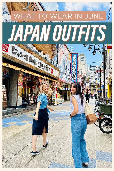 Japan Outfits - What to Wear in June What To Wear In Japan In June, Tokyo Outfits Summer, Outfits In Japan, Japan In June, Japan Outfit Summer, Japanese Spring Fashion, Japan Summer Outfit, What To Wear In Japan, Tokyo Outfits