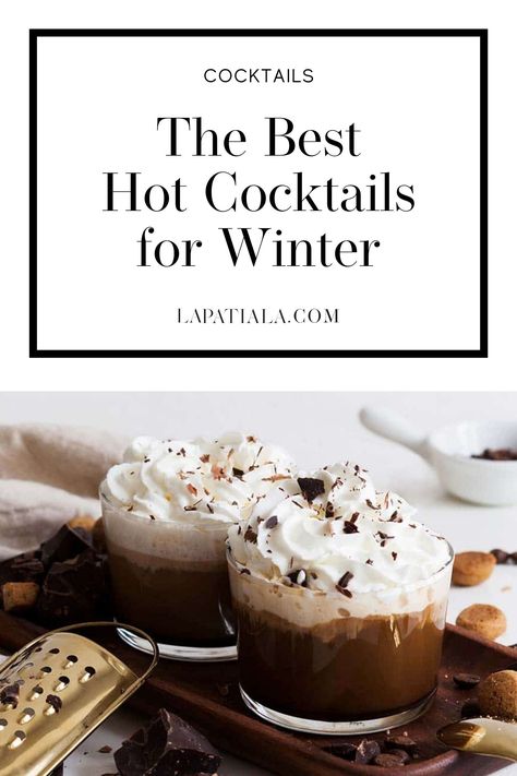 Warm up your winter nights with the ultimate collection of hot cocktails! From cozy après-ski sips to festive holiday favorites, we've curated the best recipes to keep you toasty all season long. Get ready to impress your guests and elevate your winter gatherings with these deliciously boozy concoctions. Cheers to staying warm and merry!  #HotCocktails #WinterDrinks #CheersToWinter Hot Holiday Drinks Alcohol, Hot Cocktail Recipes, Big Batch Hot Cocktails, Cold Weather Cocktails, Hot Cocktails Winter Holiday Drinks, Hot Cocktails Winter, Warm Holiday Cocktails, Warm Beverages For Winter, Hot Whiskey Drinks Winter Cocktails