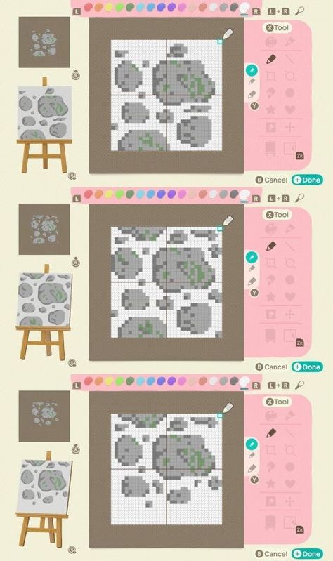 Acnh Paths Designs Pixel, Animal Crossing Motif, Acnh Pixel Patterns, Acnh Motifs, Cottagecore Animal Crossing, Acnh Patterns, Animal Crossing 3ds, Animals Crossing, Animal Crossing Guide