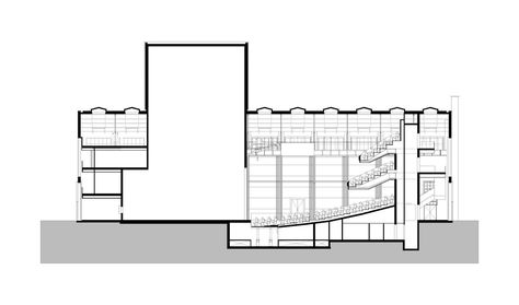 Gallery of Acoustics and Auditoriums: 30 Sections to Guide Your Design - 137 Theatre Plan, Theatre Section, Theater Plan, Auditorium Architecture, Theatre Hall, Auditorium Design, Culture Center, Theater Architecture, Lecture Theatre