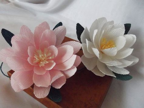 Wedding flowers lotus, water lily, 3 pcs. white lotus, rustic flowers, wedding decor,paper flower decor,bridal paper flowers lotus pink , Paper Flower Nursery, Flowers Lotus, Paper Lotus, Săpunuri Handmade, Calla Lily Flowers, Paper Flower Decor, Paper Flowers Wedding, Rustic Wedding Flowers, Flower Nursery