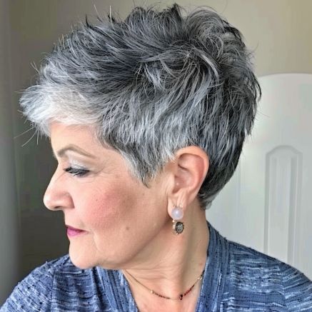 Salt Pepper Short Hair Women, Pixie Salt And Pepper Hair, Short Layered Haircuts Over 50 Grey Hair, Women With Salt And Pepper Hair, Short Salt And Pepper Hair, Short Grey Pixie Over 50, Women’s Salt And Pepper Hair, Gray Pixie, Longer Pixie