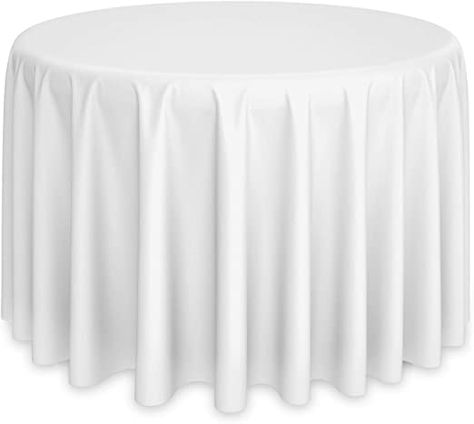 Lann's Linens - 120" Round Premium Tablecloth for Wedding/Banquet/Restaurant - Polyester Fabric Table Cloth - White White Round Tablecloths, 120 Round Tablecloth, Round Tablecloths, Stained Table, Table Overlays, Fabric Table, Wedding Banquet, White Table Cloth, Tablecloth Fabric