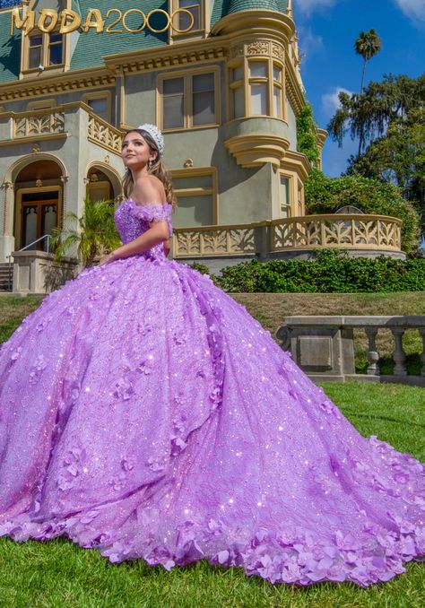 Light Purple Quince Dresses, Dark Purple Quinceanera Dresses, Quinceanera Dresses Lavender, Purple Quince Dress, Lavender Quinceanera Dresses, Xv Dresses, Purple Quince, Purple Quinceanera Dresses, Quinceanera Dresses Gold