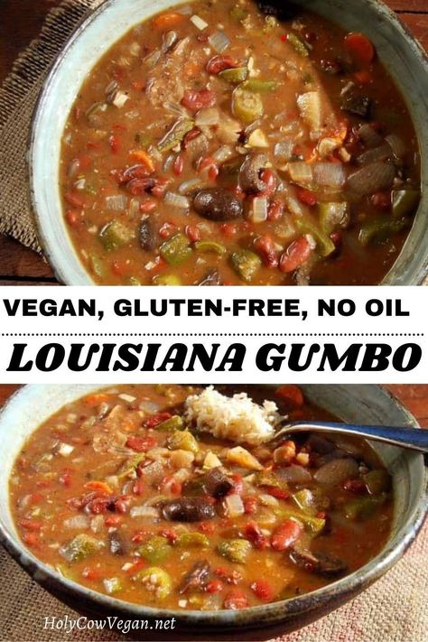 Vegetable Gumbo Recipes, Vegan Gumbo New Orleans, Vegetarian Creole Recipes, Vegetarian Gumbo Recipe, Veggie Gumbo, Vegan Gumbo Recipe, Vegan Gumbo, Indian Vegan Recipes, Vegetarian Gumbo