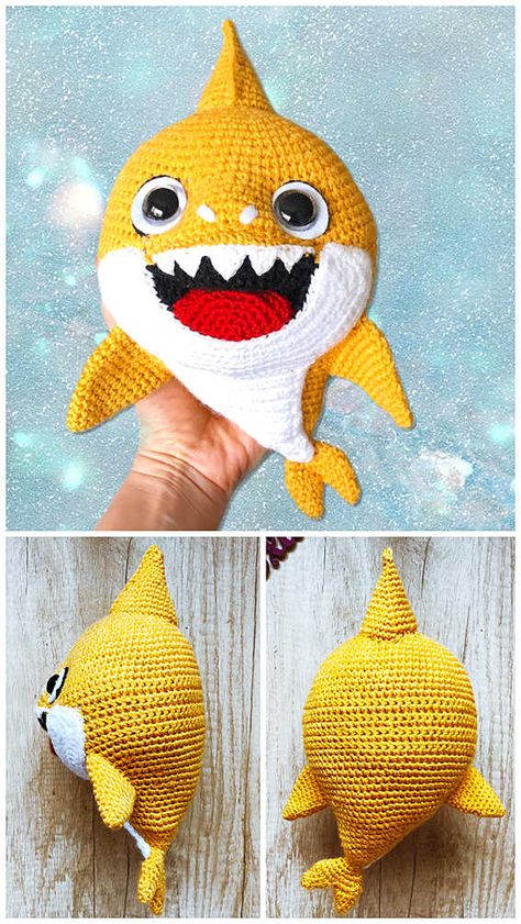 Crocheted Shark Pattern, Shark Crochet, Amigurumi Shark, Crochet Fish Patterns, Crochet Spider, Crochet Shark, Shark Blankets, Crochet Whale, Animal Amigurumi