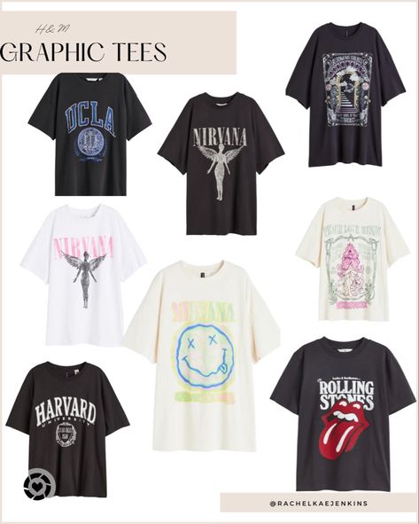 H&M graphic tees, ucla, Nirvana, Rolling Stones, Harvard H&m Graphic Tees, Nirvana Tee, Downtown Girl, Nirvana, Ottawa, Rolling Stones, Be Yourself Quotes, Air Jordan, Print T Shirt