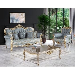 Mestra Traditional Brown Faux Leather 2-Piece Sofa Set by Furniture of America - On Sale - Bed Bath & Beyond - 32580712 Kursi Outdoor, Turkish Furniture, Blue Couch, 3 Piece Living Room Set, Set Sofa, Traditional Sofa, Flower Blue, Living Room Sets Furniture, Living Room Set