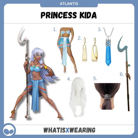 Strike gold and dress like Princess Kida from Atlantis: The Lost Empire this Halloween with our complete step-by-step outfit guide! Kida Nedakh Costume, Princess Kida Atlantis Costume, Milo And Kida Atlantis Costume, Atlantis Halloween Costume, Kida Atlantis Costume, Kida Atlantis Cosplay, Princess Kida Atlantis, Atlantis Costume, Atlantis Cosplay