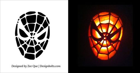 Spiderman Spiderman Pumpkin Stencil, Owl Pumpkin Carving, Scary Pumpkin Carving Patterns, Spiderman Pumpkin, Halloween Scary Face, Stencils Ideas, Cat Pumpkin Carving, Pumpkin Carving Patterns Free, Pumpkin Carving Stencils Free