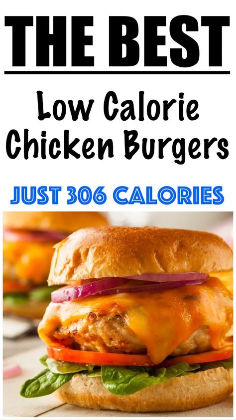 Low Calorie Turkey Burger, Low Calorie Chicken Burgers, Low Calorie Chicken Sandwich, Low Calorie Burger Recipes, Low Calorie Burgers, Low Calorie Burger, Chicken Burger Recipe Healthy, Chicken Burgers Healthy, Low Calorie Chicken Recipes