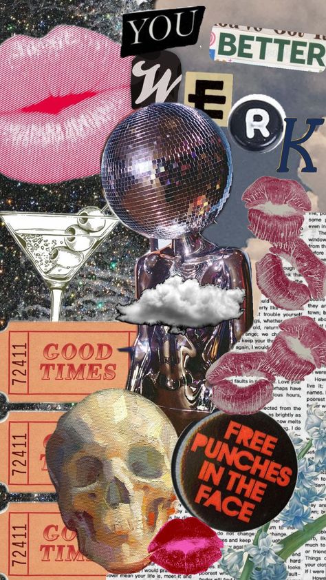 #nightlife #surreal #collage #mirrorball Funky Collage, Surreal Collage, Mirror Ball, Night Life, Love You, Collage, Nails